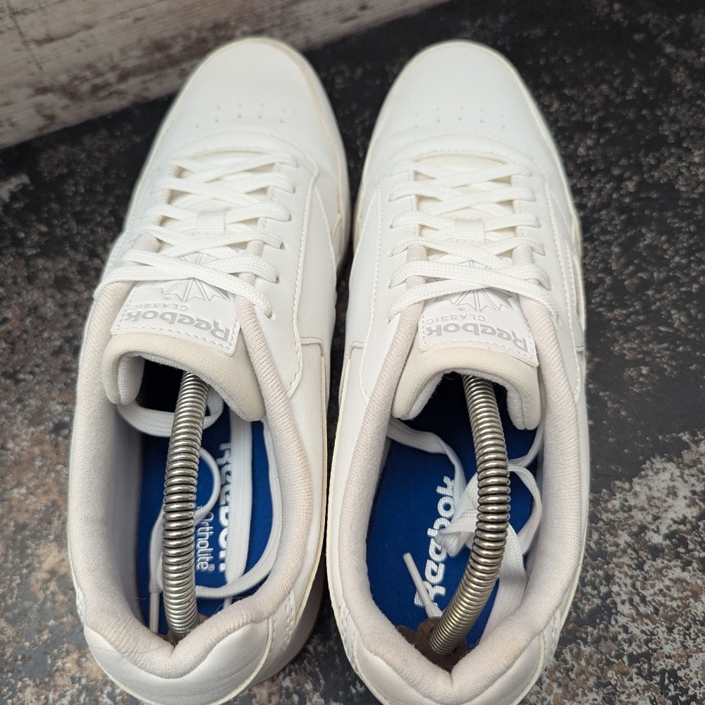 Mens Reebok Classic Athletic Shoes Sz 9 Used VGC White Leather CM9203 - Picture 7 of 9